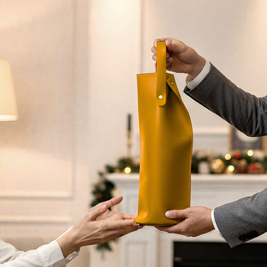 VinoPorta Wijnverpakking - Oker Geel (2 stuks)