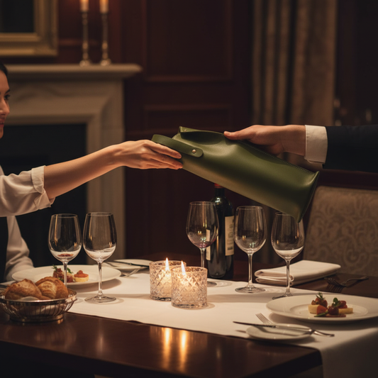 VinoPorta Wijnverpakking - Olijf Groen (2 stuks)