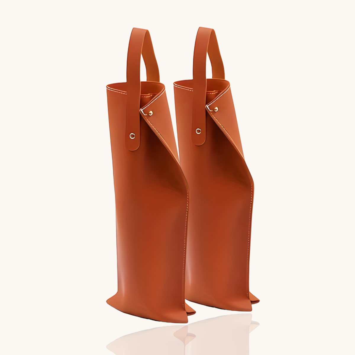 VinoPorta Wijnverpakking Roestbruin (2 stuks)
