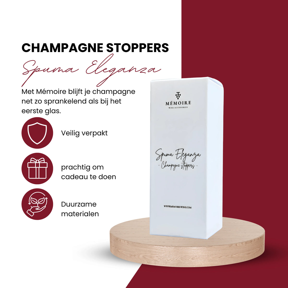 Spuma Eleganza Champagne stoppers productinformatie