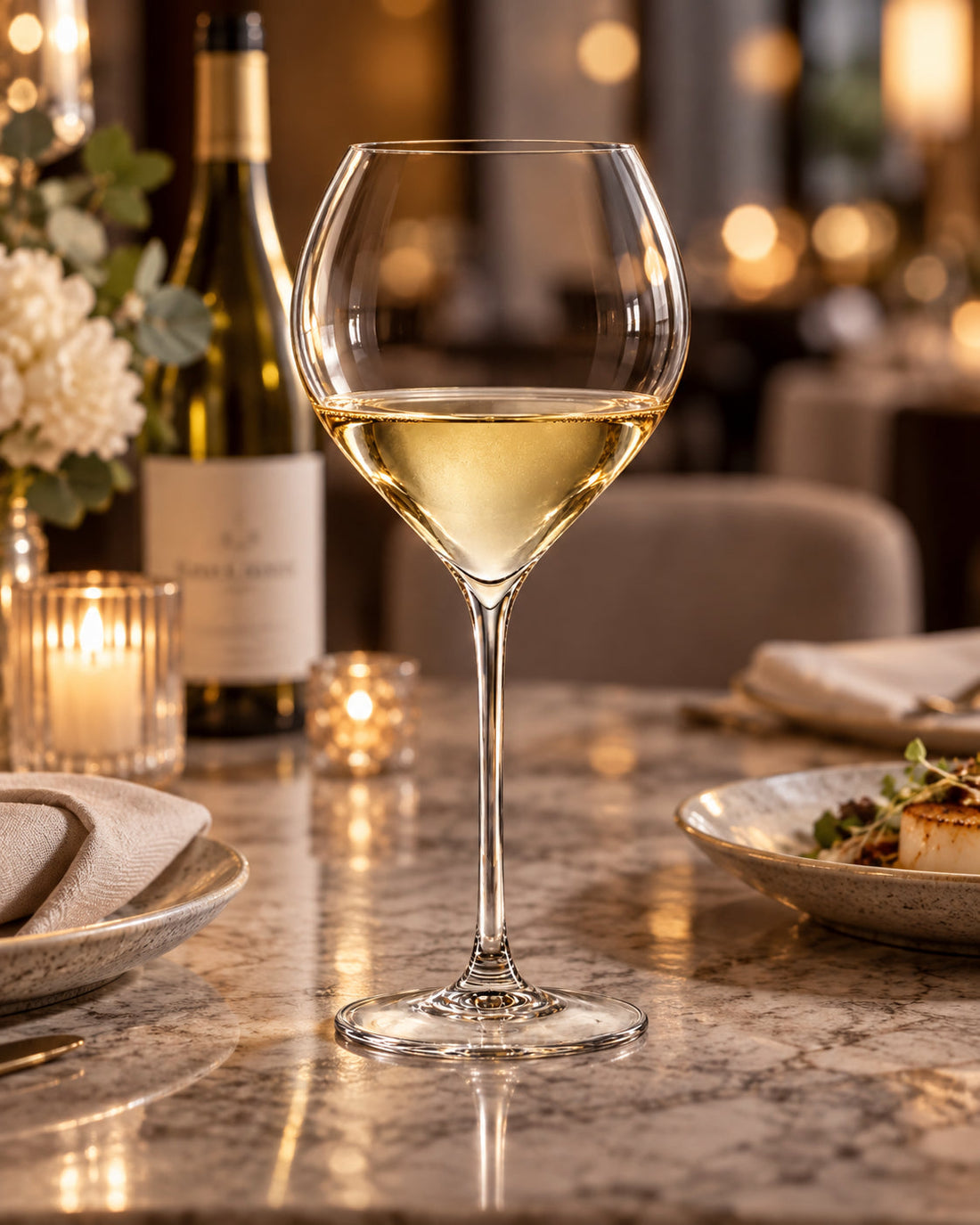 Céleste Grande wijnglazen van Mémoire met royale kelk voor Chardonnay
