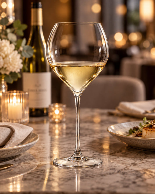 Céleste Grande wijnglazen van Mémoire met royale kelk voor Chardonnay