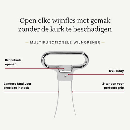 Deux Dents 2-tands wijnopener van Mémoire