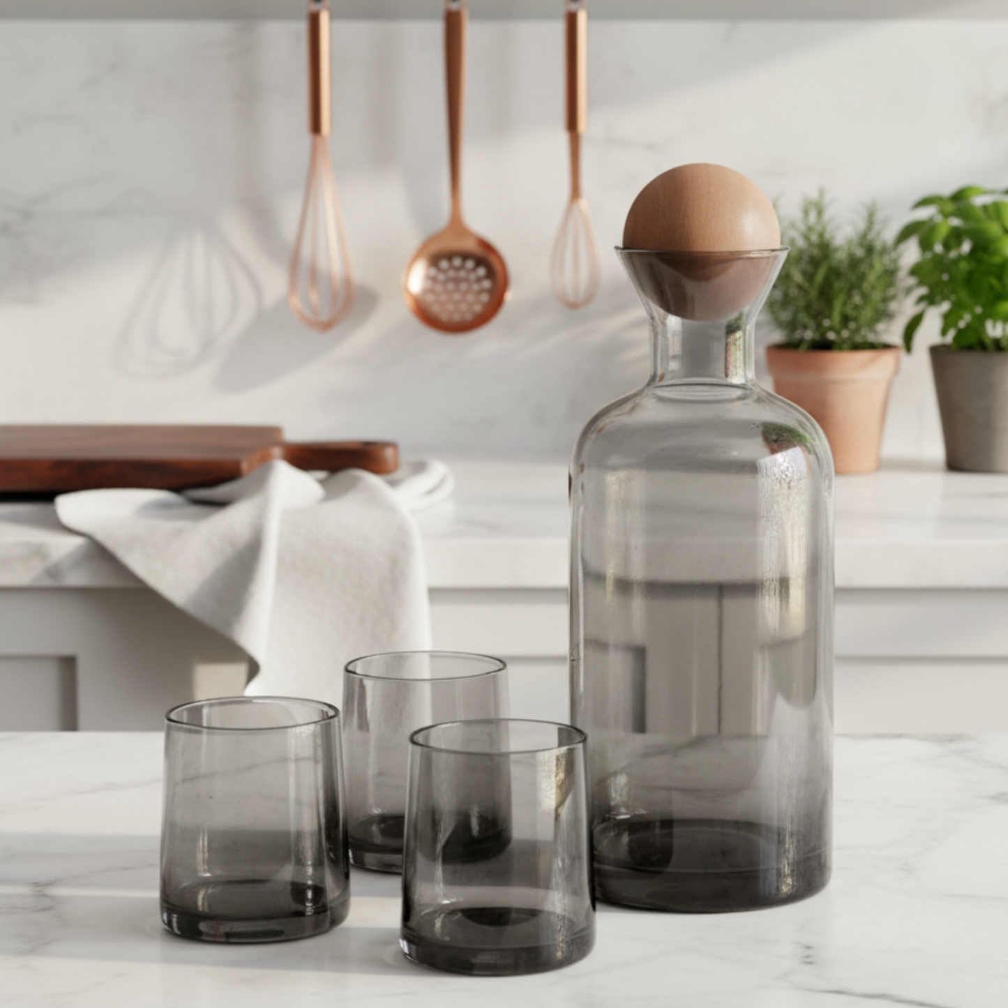 Acqua di Fumo - Water carafe with four glasses