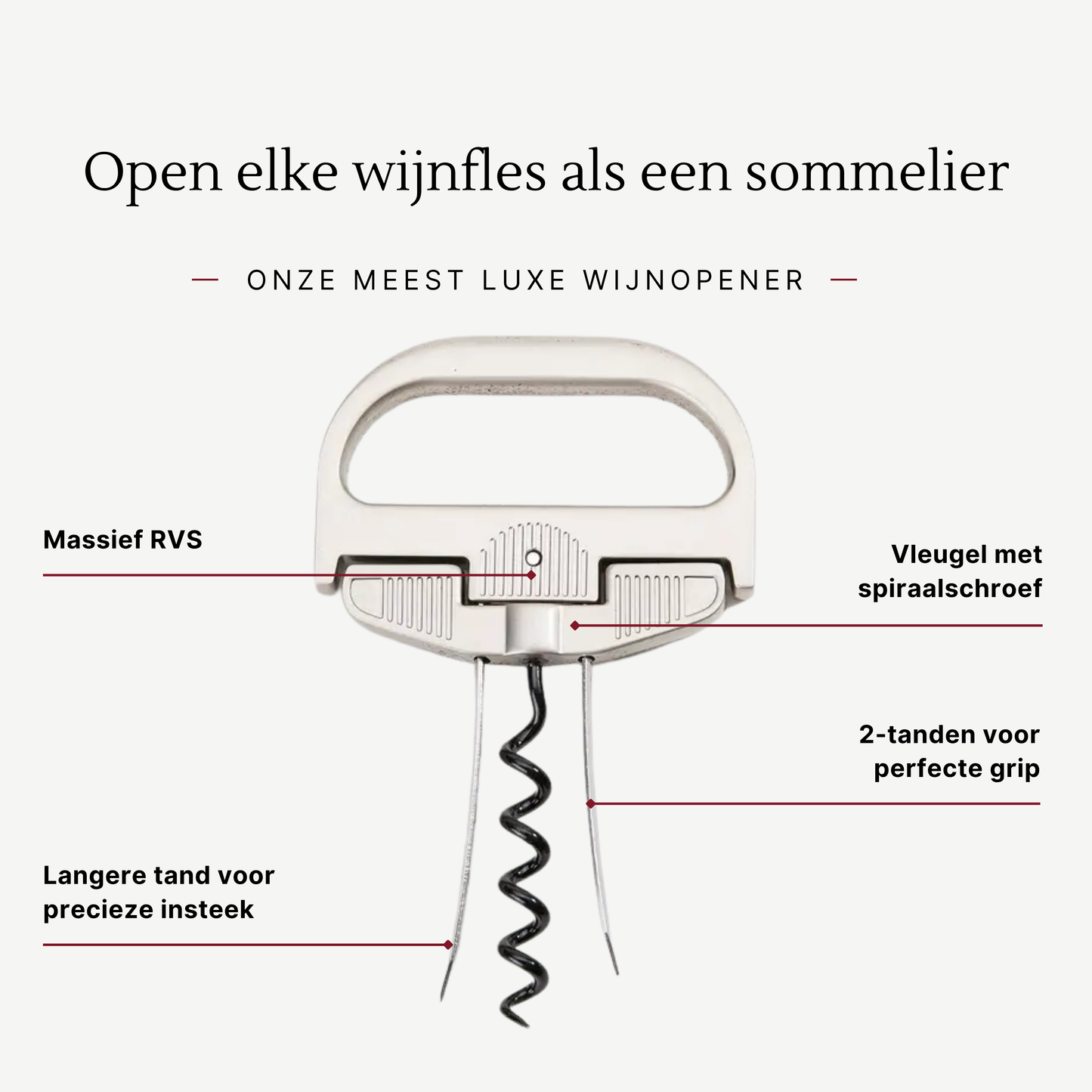 Élitaire - Tweedelige Wijnopener