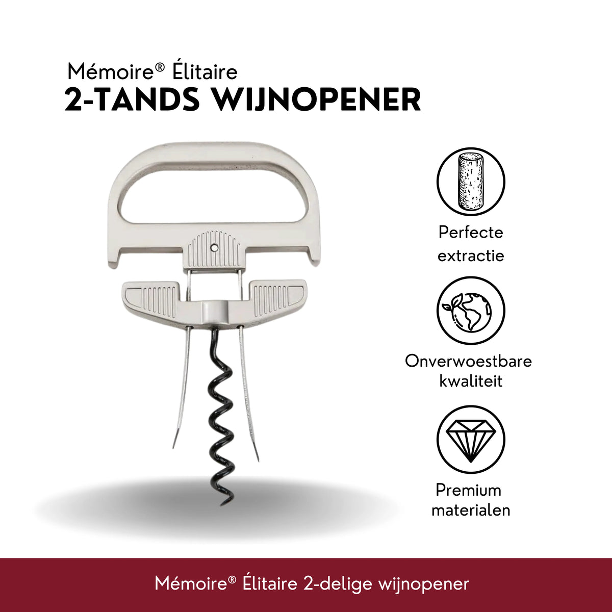 Infographic over Élitaire - Tweedelige Wijnopener
