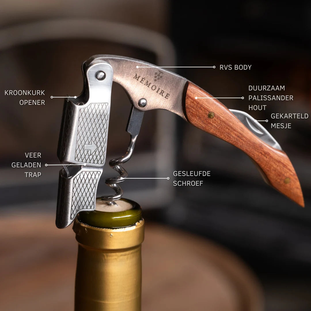 Couteau Sommelier Wijnopener van palissander hout productinformatie