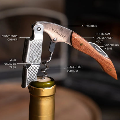 Couteau Sommelier Wijnopener van palissander hout productinformatie
